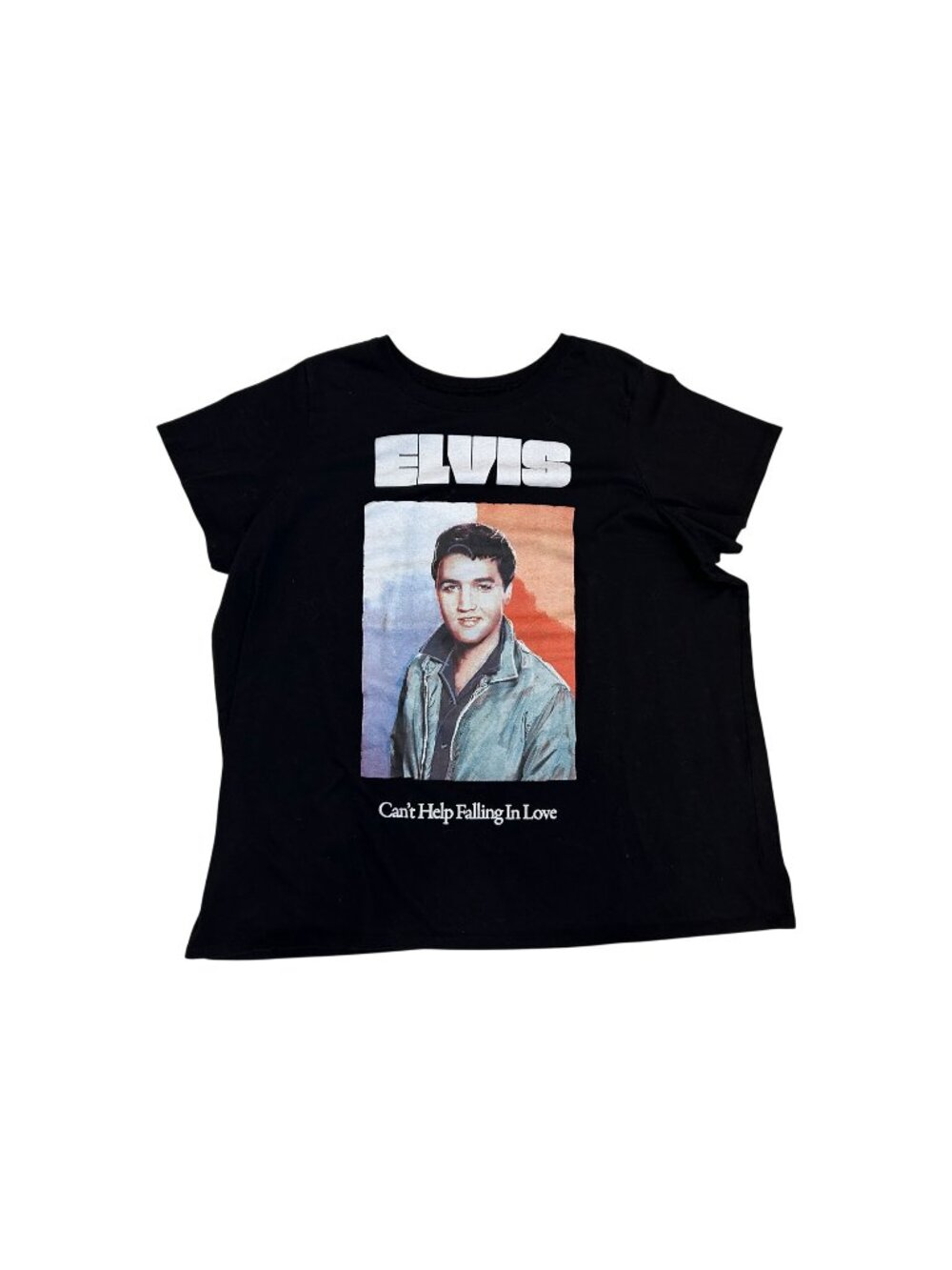 Elvis Presley Shirt Cant Help Falling In Love Black Graphic Tee Merch Size 2X